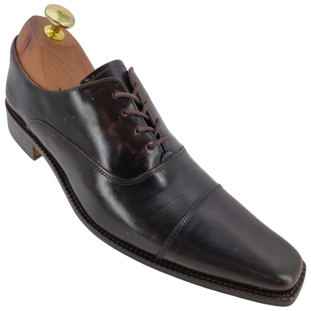 Melvin and Hamilton Mens 6D / 38EU Dark Brown Leather Dress Shoes Cap-toe Oxford - Picture 1 of 14